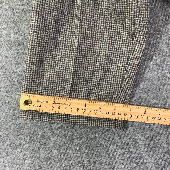 Suitsuppy Wool Pants Men 34x29 Brown Vitale Barberis Flannel Soho Houndstooth - Picture 9 of 13